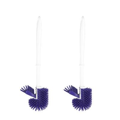 WC-Hygiene-Garnitur Lila 2er-Set mit Randbürste Maximex