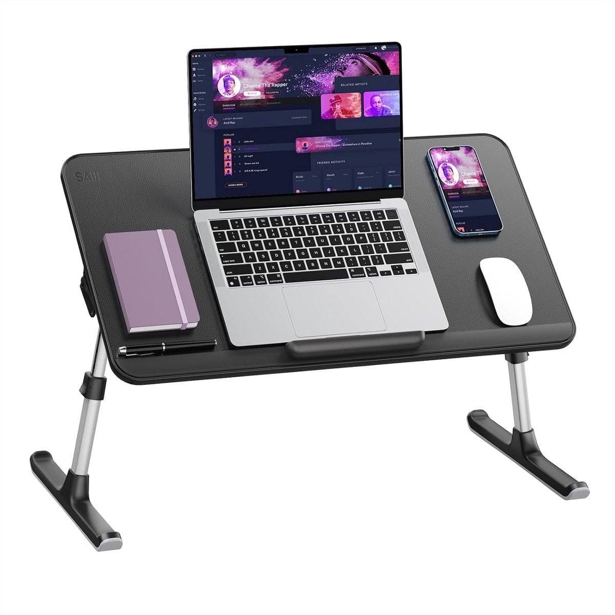 Verstelbare bedtafel met antislip en hoogte- en hoekverstelling voor laptop en ontbijt