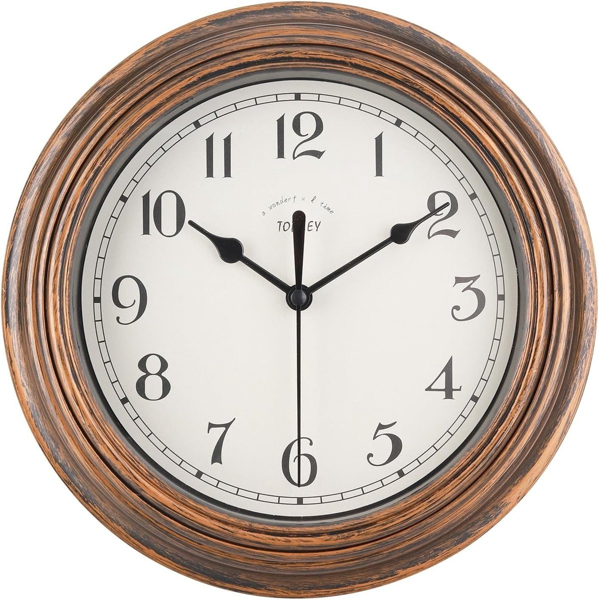 Retro Wandklok 9 inch Oudgoud - Stil Zonder Tikgeluid - Decoratief Design voor Keuken en Kantoor