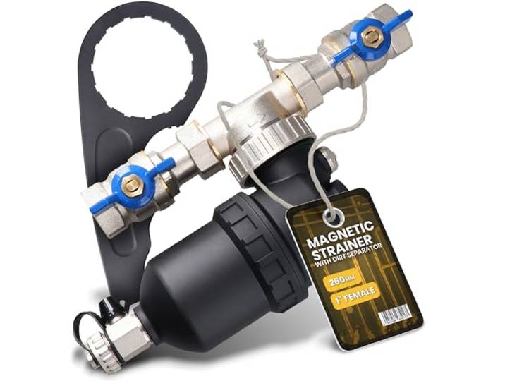 Instalguru Schlammabscheider Magnetabscheider 1'' DN25 Filter Wasserfilter Schmutzfänger Schmutzfilter Partikelabscheider Magnetischer Schmutzsieb Magnetfilter Heizung