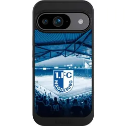 Nivocase Hülle für Google Pixel 9 Handyhülle NIVOcore Case Schwarz Stadion 1. FC Magdeburg 1. FCM (Google Pixel 9), Smartphone Hülle, Schwarz