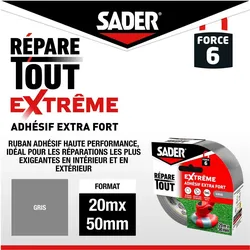 Sader, Klebeband, Extra starker Klebstoff – – Extrem vielseitige Reparatur – Grau – Für Innen und Aussen