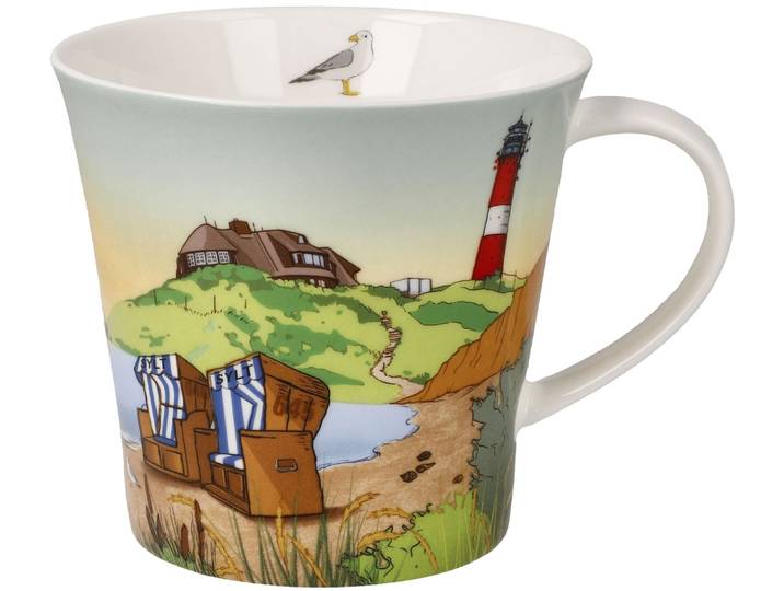 Tasse GOEBEL Coffee-/Tea Mug Sylt , bunt, B:10,5cm H:9,5cm, Porzellan, Trinkgefäße, Tasse