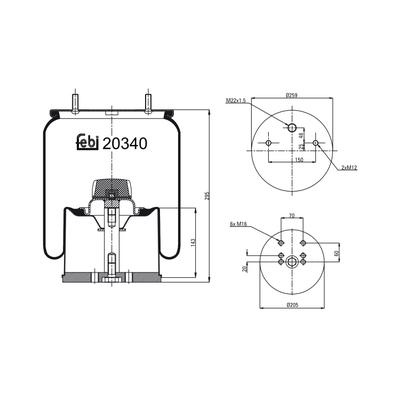 FEBI BILSTEIN Federbalg, Luftfederung 20340