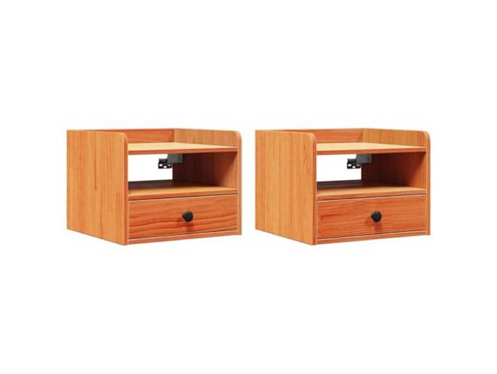 Heofavd Nachttisch 2er Set Massivholz Kiefer Wachsbraun 38x36x29,5 cm