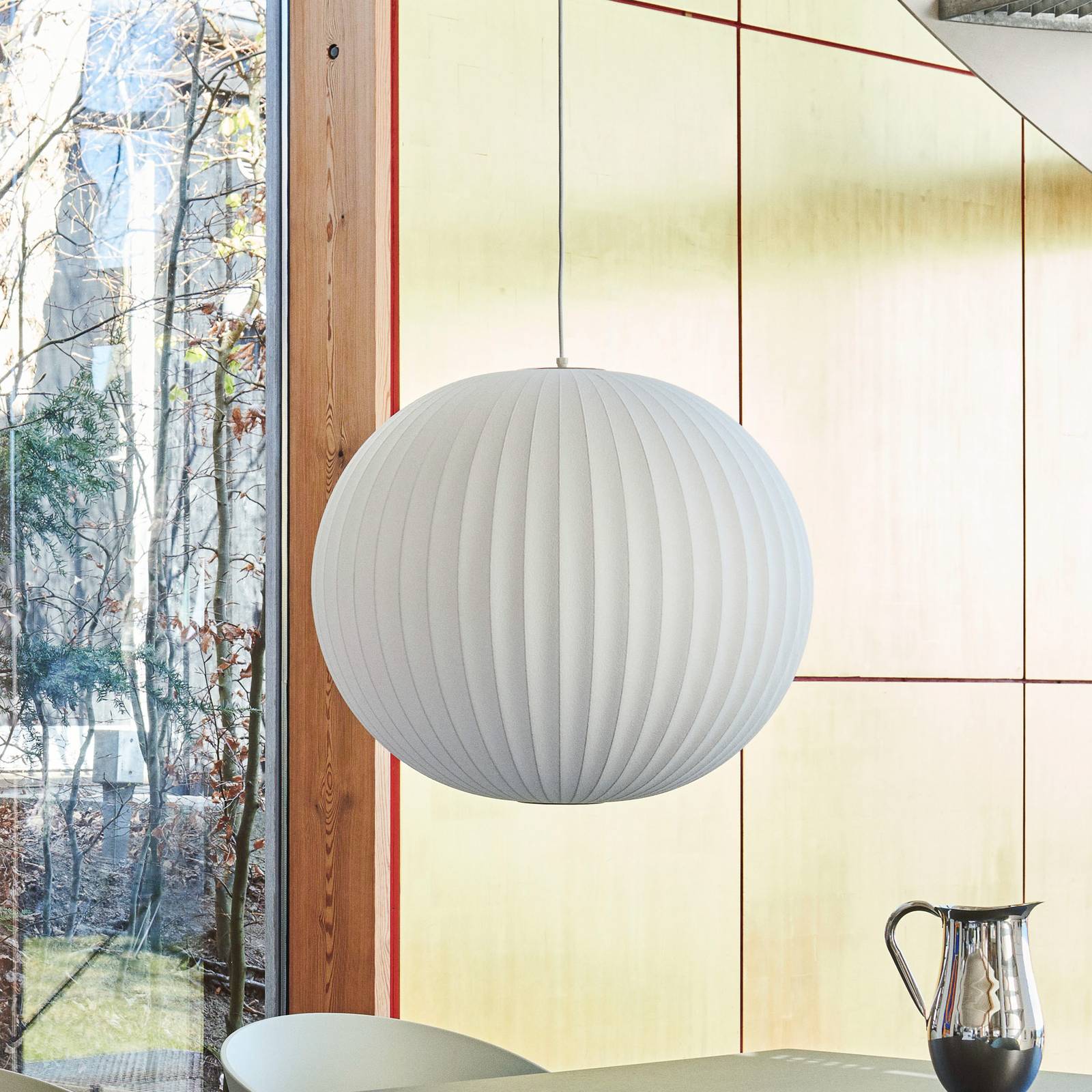 HAY Designer Pendant Light Nelson Ball Bubble, dimmable, White / opal, Living / Dining Room, Plastic, Design, Ceiling Light