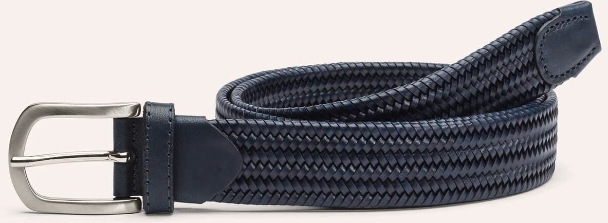 Walbusch Flechtleder-Dehngürtel, , Farbe Blau, 115 cm, dehnbar Rindleder Damen