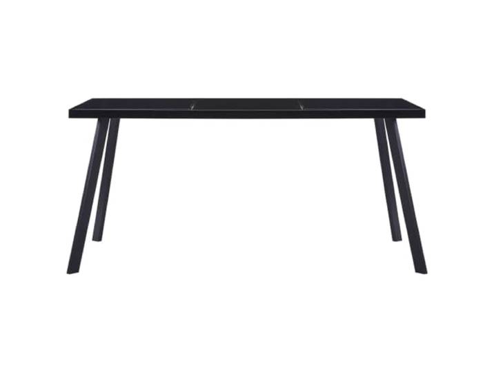 HKQWPBF Esstisch Schwarz 180 x 90 x 75 cm Hartglas Esszimmer und Küche, Hartglas Tischplatte, Stahlrohrbeine, einfache Montage