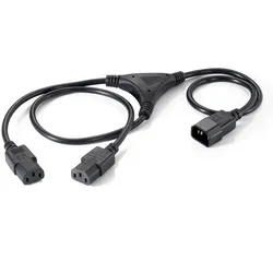 Equip Hochwertiges Strom-Y-Kabel, C14 auf 2 x C13, 1,6m