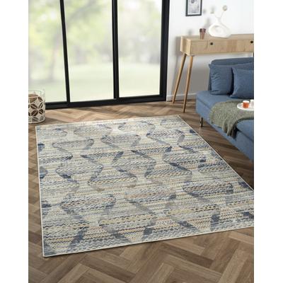 Teppich "Aurora 1", orange (anthrazit, orange, creme), B:170cm H:2mm L:240cm, Polypropylen (PP), MYFLAIR MÖBEL & ACCESSOIRES, Teppiche, Teppich, Flachgewebe, im modernem Used Look, superflach, weich durch Microfaser