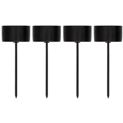 Stabkerzenhalter, schwarz, 3,5 cm, 4 Stück