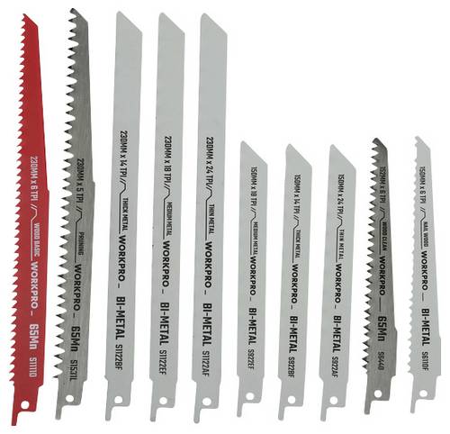 WorkPro WP404132 Säbelsägeblatt-Set Sägeblatt-Länge 230mm 10St.