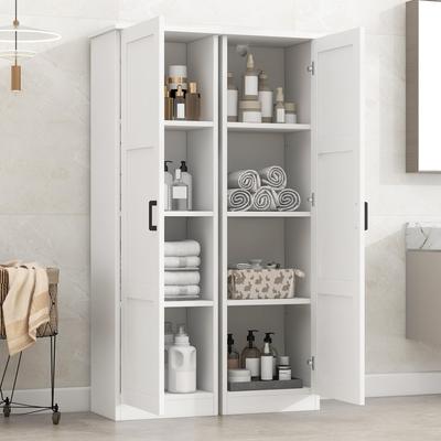 toswini Storage Cabinet Two Door MDF Adjustable Shelves Anti Tipping