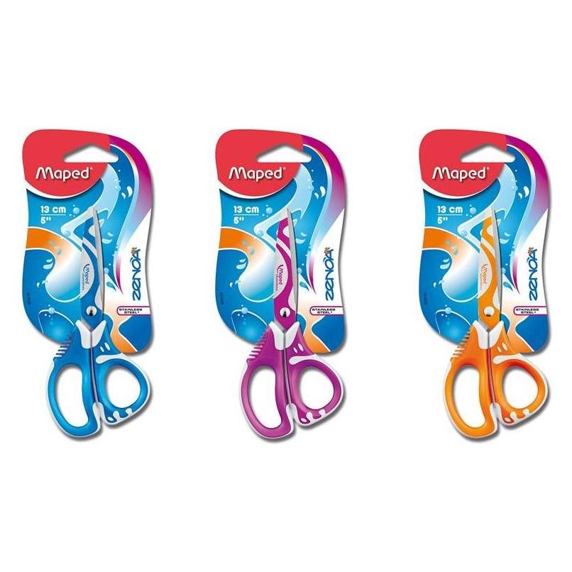 Maped Bastel-Schere ZENOA FIT, 13 cm, ergonomische und asymetrische Griffe, abgerundete Spitze - b (13 cm) (670110)