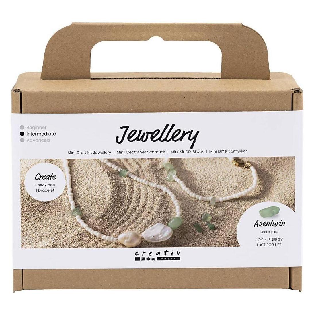 Creativ Company Schmuck - Halskette und Armband aus Aventurin-Quarz (977679)