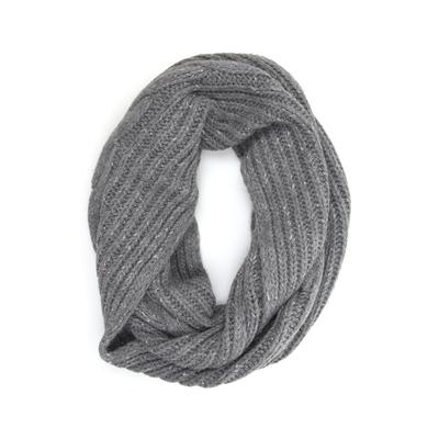 Loop "Softy", Damen, grau, Polyacryl, COLLEZIONE ALESSANDRO, unifarben, Basic, Modetücher Loop, Made in Italy, mit Glitzergarn
