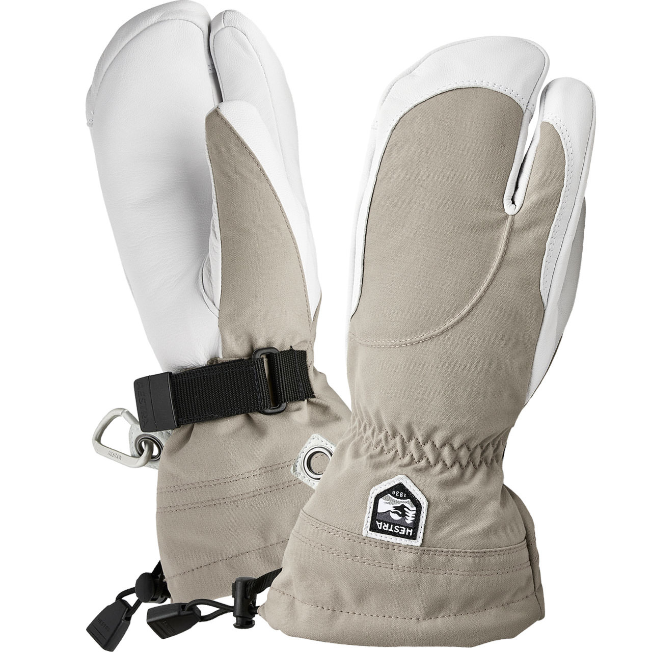 Hestra Damen 3 Finger Handschuh HELI SKI khaki/offwhite - 7,0