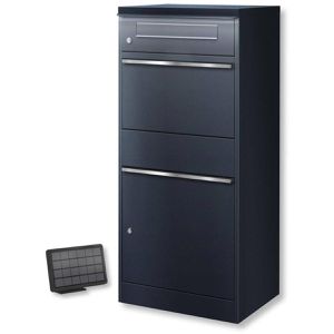 Metzler Paketbriefkasten Bispo LED, anthrazit, 50,2 x 112 x 37 cm, mit Solarbeleuchtung & Zylinderschloss