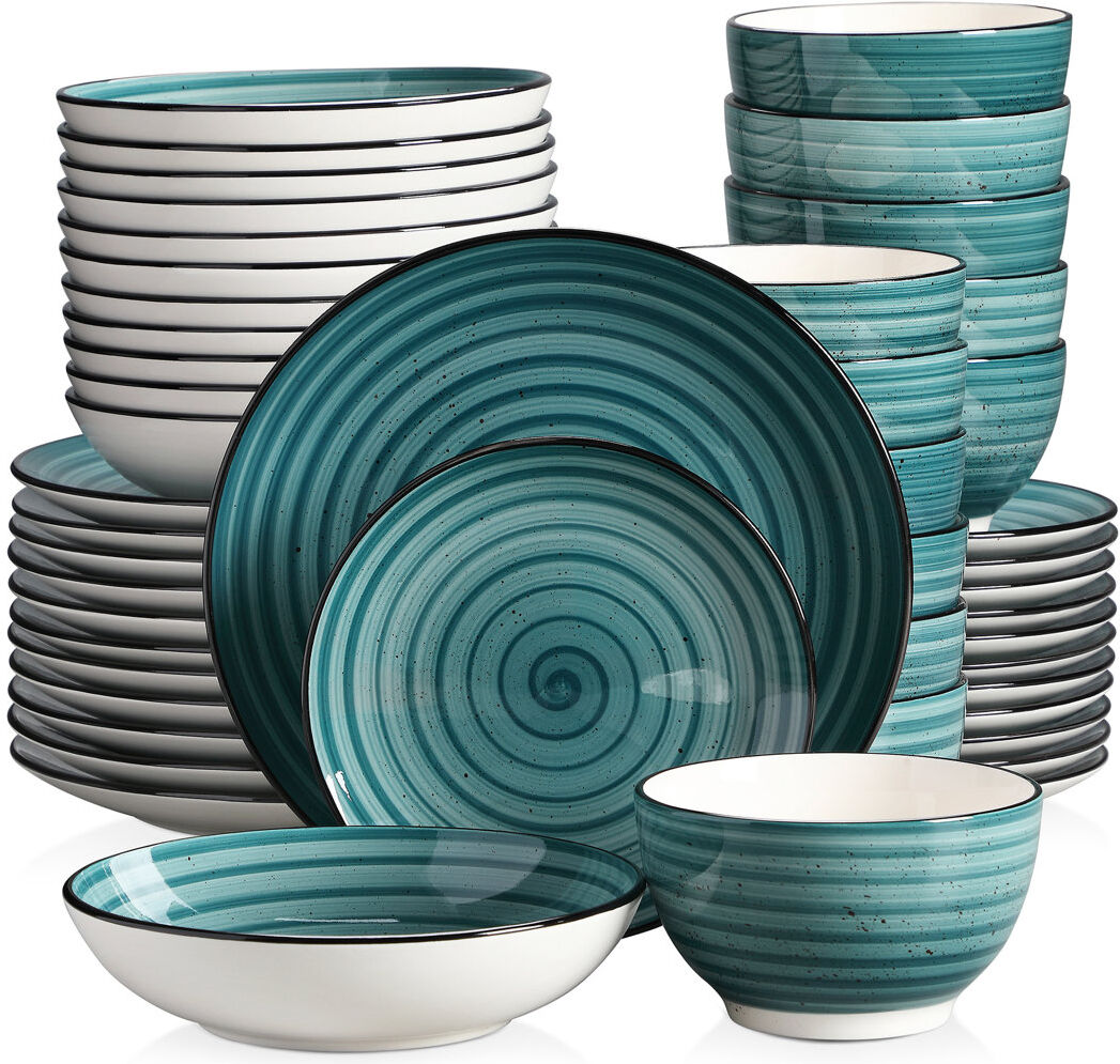 Vancasso Bonbon 48 Piece Dinnerware Set, Service for 12 Green 48