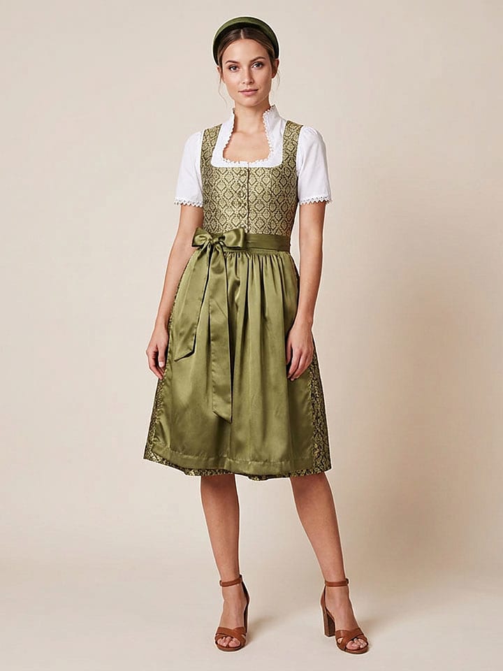 Turi Landhaus Dirndl "Katarina" in Grün - 44