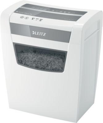 Leitz IQ Home Office Aktenvernichter P4, Partikelschnitt 4 x 28 mm, 23 l, 10 Blatt Schnittleistung, Anti-Papierstau-Technologie, weiß