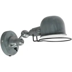 Mexlite Wandleuchte DAVIN, E14, mit Euro-Stecker + Schalter am Wandanschluss, dreh- und neigbar, industriegrün glänzend / innen weiß STE-7657G
