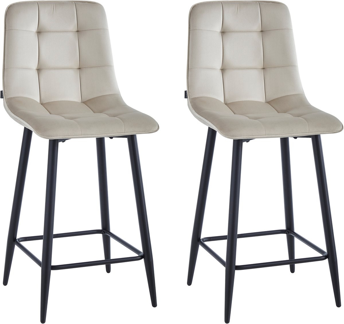 Colenis Luciano Barkruk Set van 2 - Beige Fluweel - Design