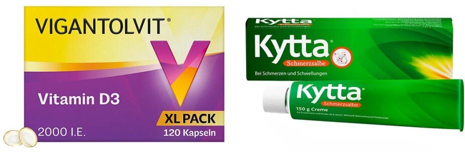 Vigantolvit 2000 i.E. Vitamin D3 120 stk + Kytta Schmerzsalbe 15 1stk