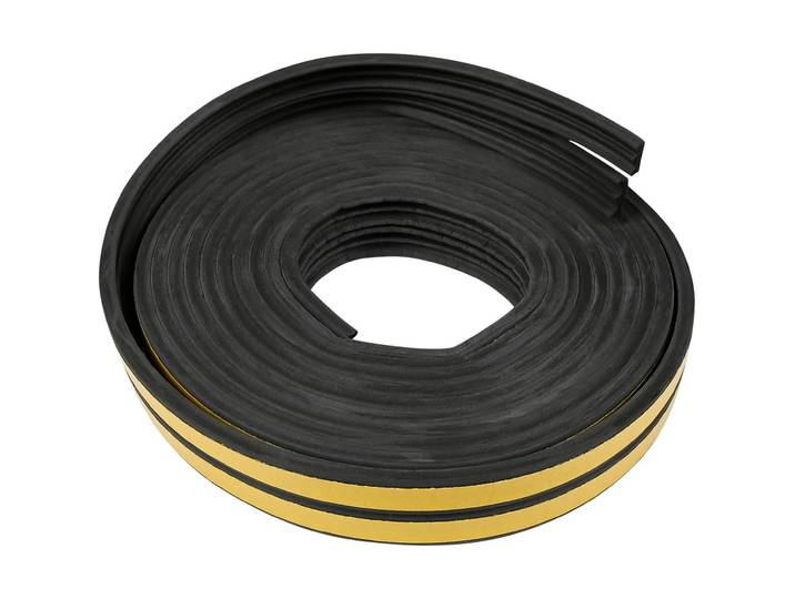 E-Profil Zugluft Dichtungsstreifen, 2er-Set, schwarz, 3m x 9mm x 4mm, selbstklebend