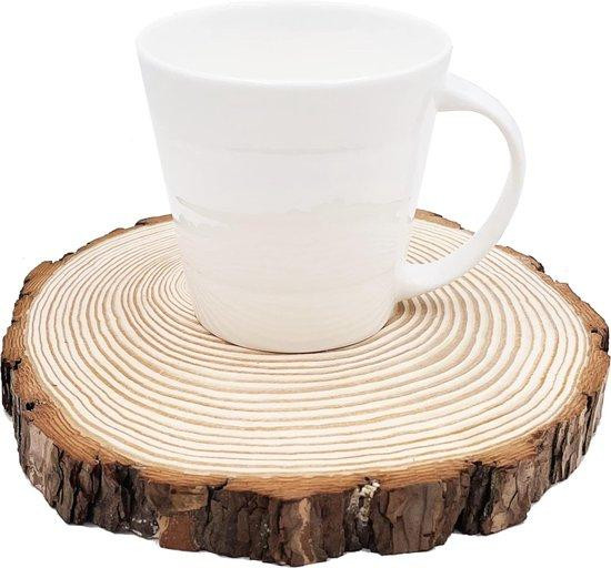 Famanu Set van 5 onbehandelde houten schijven, diameter: 18-20 cm