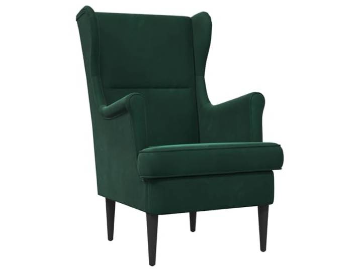 Sessel Dunkelgrün Velours mit Metallrahmen und Kautschukbeinen Ersatzkissen, stabile Konstruktion, modernes Design, für Wohnzimmer und Schlafzimmer