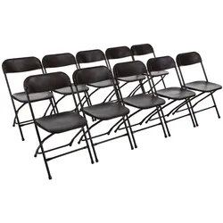 Bolero leichtgewichtige Klappstühle schwarz (10 Stück)