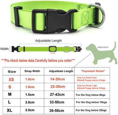 Inspire Picks Adjustable Nylon Pet Collar For Puppies Kittens Dogs & Cats cw023 green xs 14 20cm Smallest