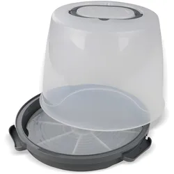 Dr. Oetker Torten-Transportbox Extra Hoch, Kuchentransportbox, Grau, Transparent