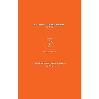 ZUM WOHLE MEINES MIETERS / A BENEFICIO DEL MIO INQUILINO, Taschenbuch von Topnr7, Tredition, 978-3-347-92412-3