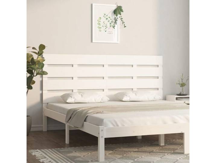Tête de lit-Armoire de tête de lit-Panneau de tête de lit Blanc 160x3x80 cm Bois massif de pin
