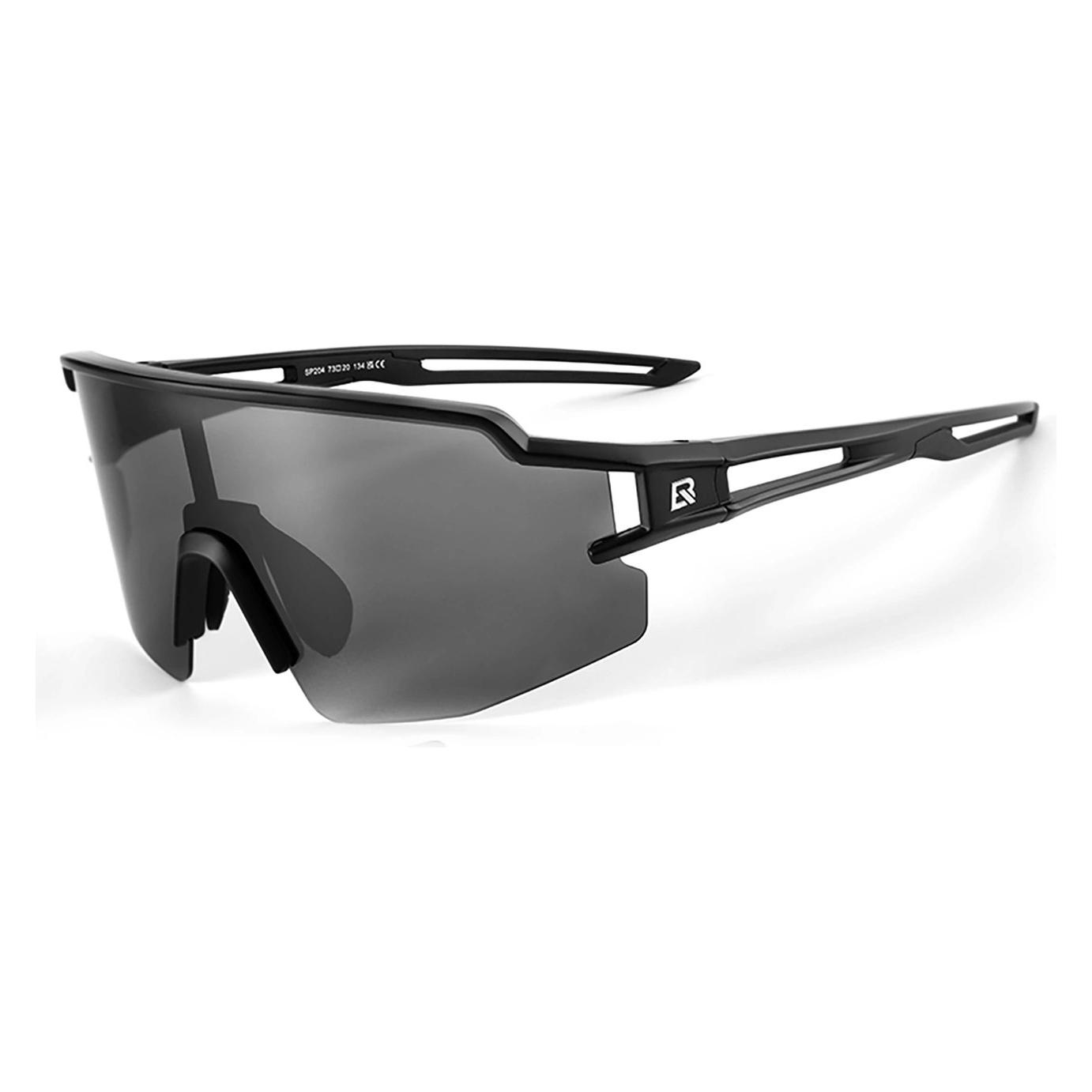 Rockbros Polarized Cycling Glasses with UV Protection and Corrective Insert 14120008006 Gray Lenses (Black, Gray) (5907769373299)