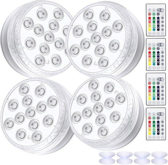 Waterdicht RGB LED Onderwaterlicht met Afstandsbediening – 4-pack voor Vazen en Decoratie