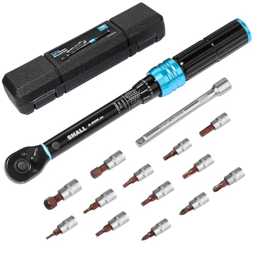 SHALL 15-delige 1/4" momentsleutelset (2-25Nm) voor fiets- en motoronderhoud met opbergdoos