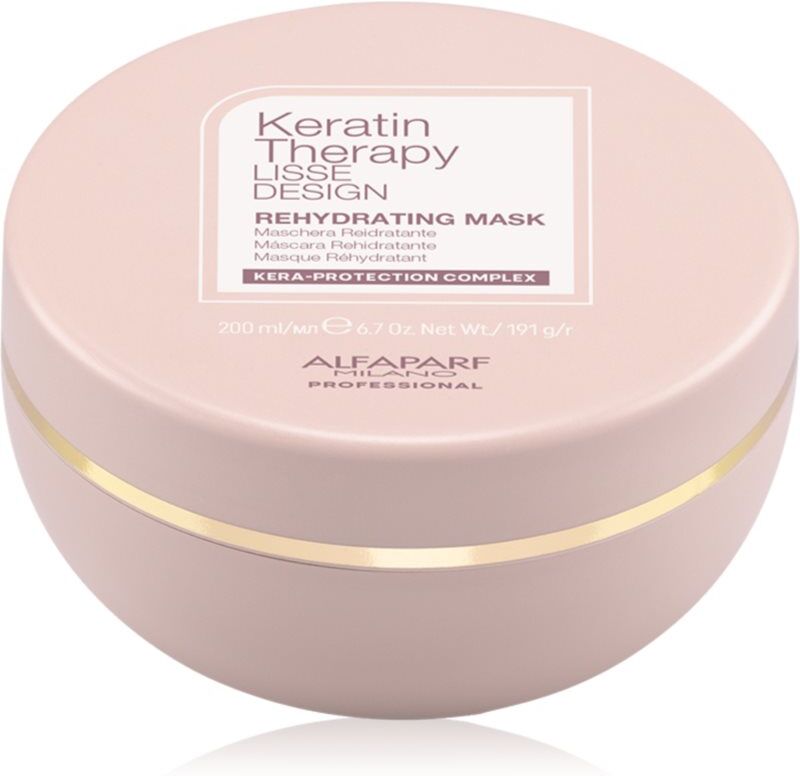 Alfaparf Milano Keratin Therapy Lisse Design rehydrierende Maske für glänzendes und geschmeidiges Haar 200 ml