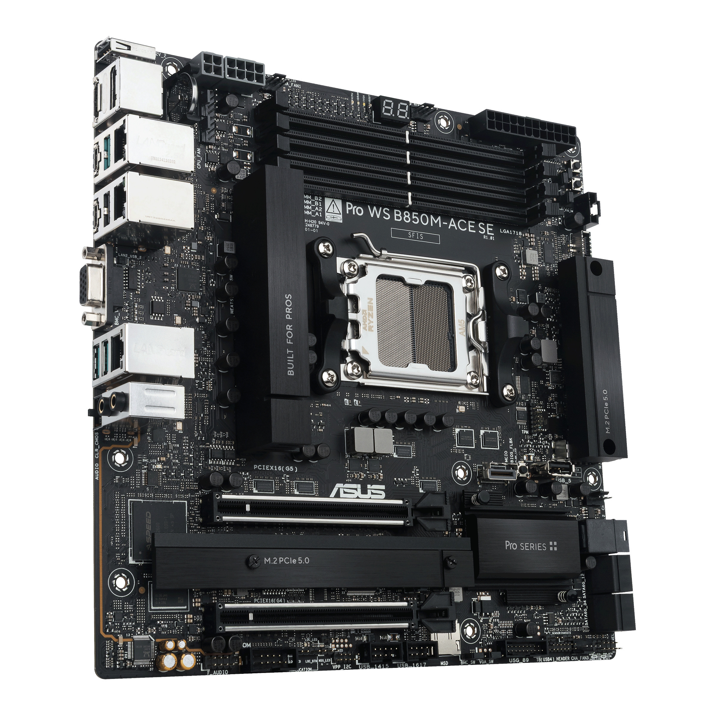 ASUS PRO WS B850M-ACE SE Micro-ATX Mainboard - Sockel AM5