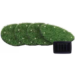 PROREGAL Mega Deal 4x Solarlampe NATURE mit automatischer Einschaltfunktion, Ø 24cm, 8 LEDs, Automatisches Schalten, Gartenlampe, Rattanlampe, LED