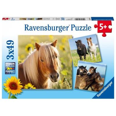 Puzzle Ravensburger Liebe Pferde 3 X 49 Teile