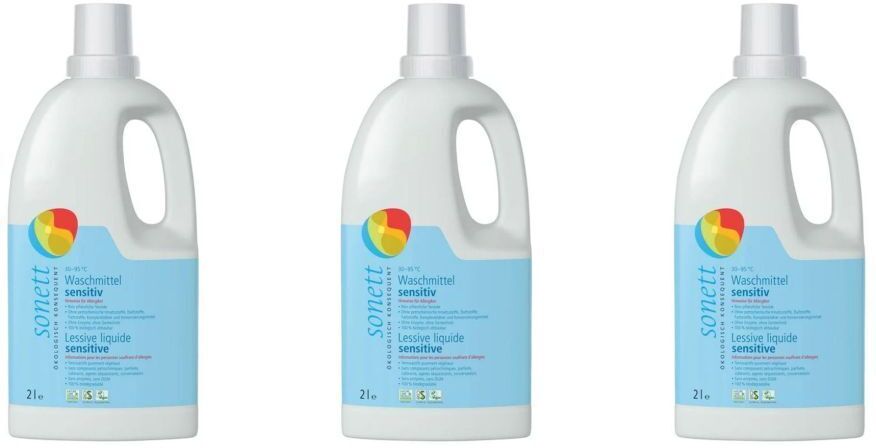 Sonett Waschmittel sensitiv 30°-95°C (neu) 2 lt x3 3x2 l Flüssigkeit