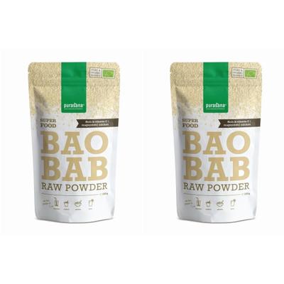 Purasana® Baobab Poeder Bio x2 2x200 g Pulver