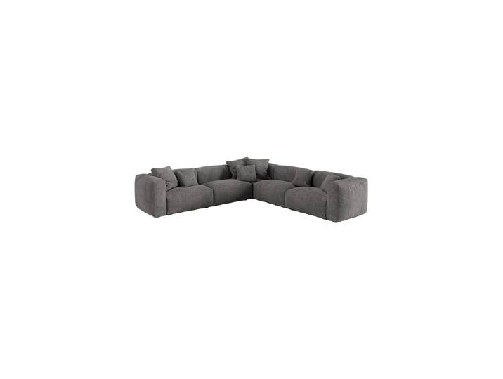Modulares, 6-Sitzer Design Ecksofa „Martina“ Samt Grau Micadoni