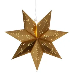 MARELIDA Papierstern Classic Leuchtstern Weihnachtsstern Faltstern 45cm mit Kabel gold