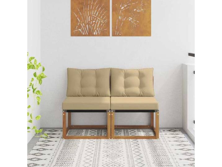 Marron 2 Pièce Canapé du milieu extérieur - Siège de balcon LV68057