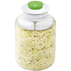 Tescoma Fermentierglas mit Entlüftungsventil & 3 Fermentiergewichte, 5 Liter, Einmachgläser, Transparent
