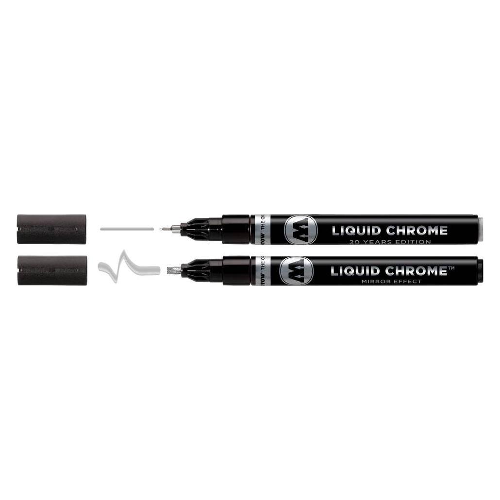 Molotow Liquid Chrome Marker Calligraphy Set (Rundspitze 1,0mm und Kalligrafiespitze 3,0mm, Spezialt (2x) (MO703115)